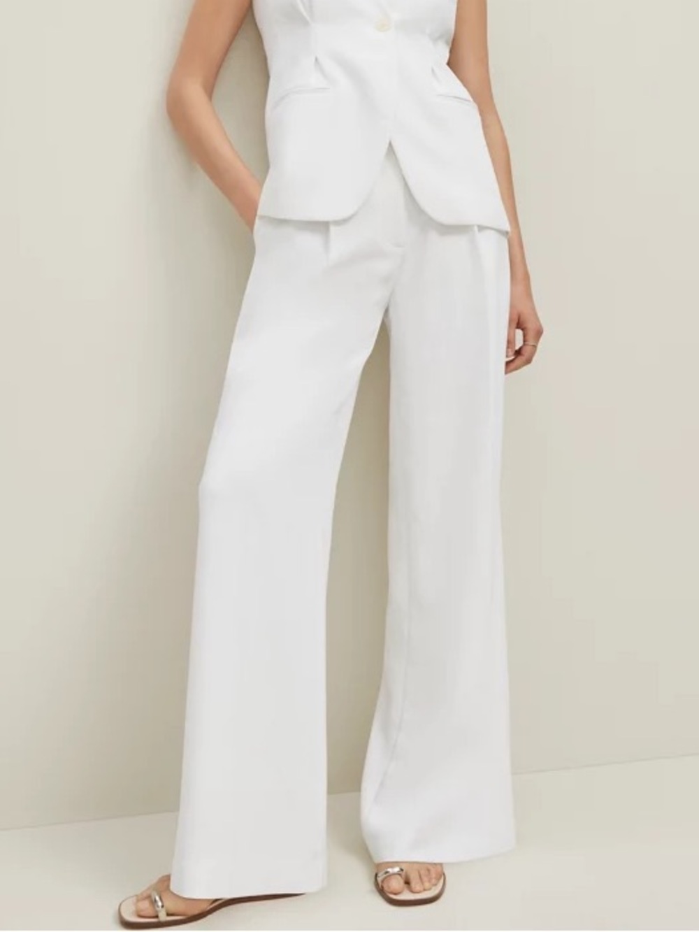Ann Taylor Wide-leg Pant in Crinkle Crepe